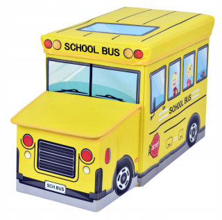 Žltý autobusový kontajner na hračky